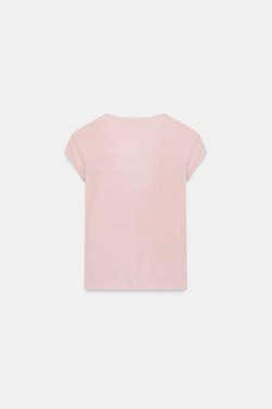 ZARA КОМБИНИРОВАННЫЙ ТОП С БАНТОМ, РОЗОВЫЙ МЕЛАНЖ