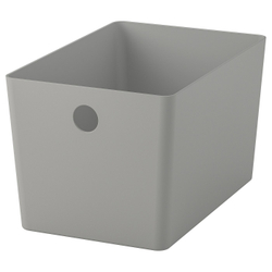 IKEA KUGGIS  (ИКЕА КУГГИС)  -  Контейнер - светло-серый 18x26x15 см