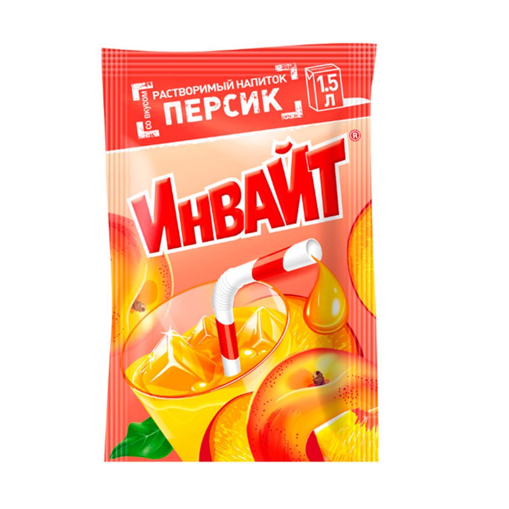 Растворимый напиток ИНВАЙТ Персик 12г*24шт*6 блоков.