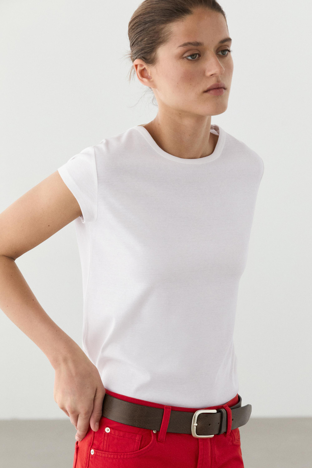 Massimo Dutti Хлопковая футболка, белый