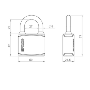 Замок навесной FUARO PL-WEATHER-0550 влагозащищенный 3кл. /62057/