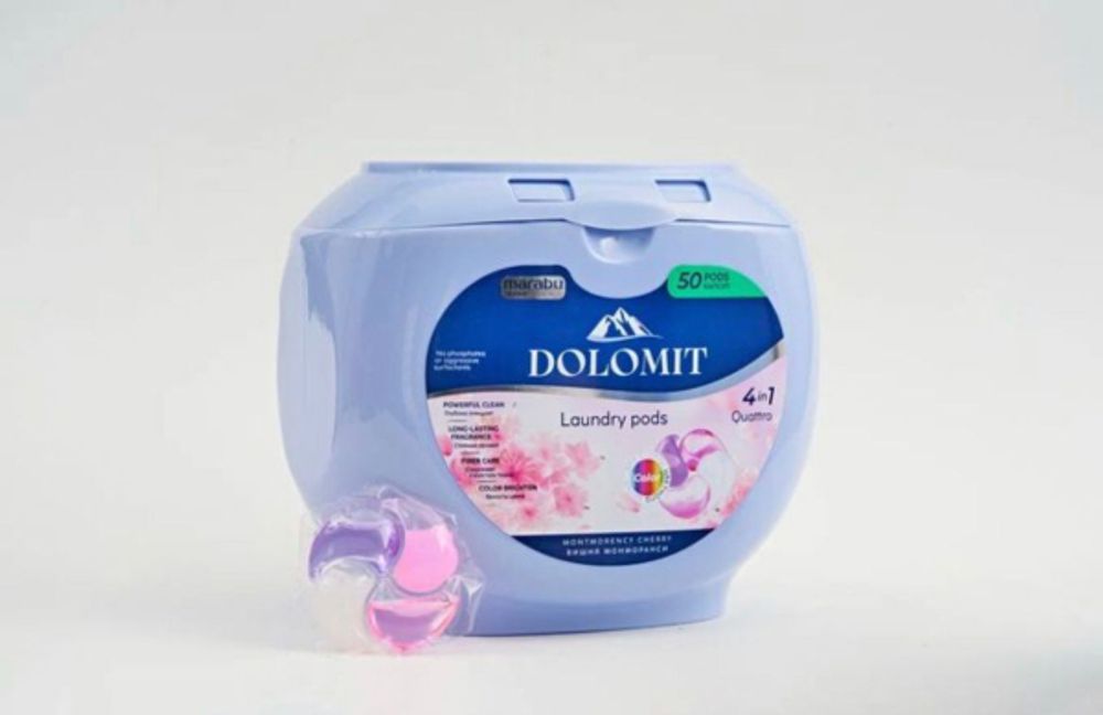 DOLOMIT 50 шт.* 12гр. Капсулы для стирки цветного белья вишня монморанси 4 в 1
