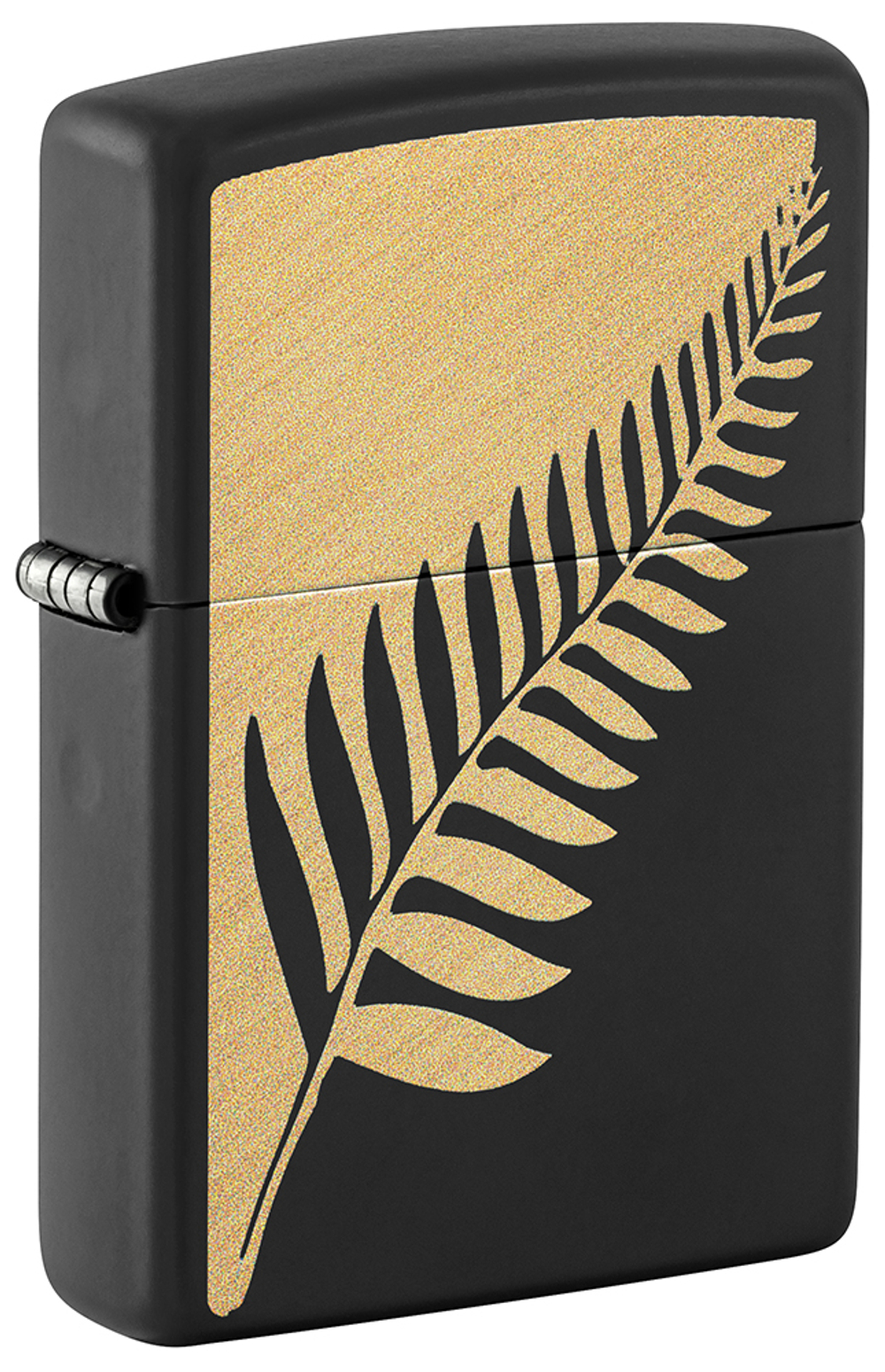 Зажигалка ZIPPO Zen Flora Design с покрытием Black Matte, латунь/сталь, черная, матовая, 38x13x57 мм