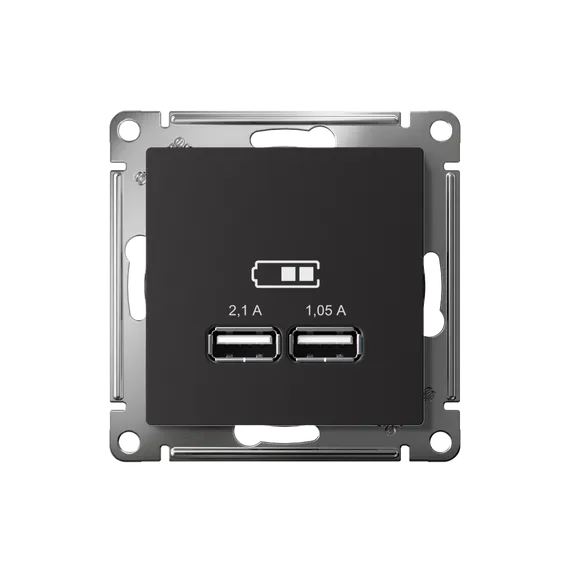 Розетка с USB A+A Systeme Electric AtlasDesign Карбон ATN001033