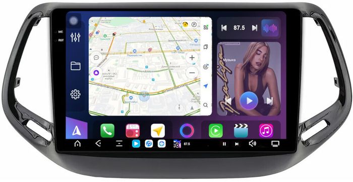 Магнитола для Jeep Compass 2 2016+ - FarCar S500-TS20 монитор 10.36" 2K QLED на Android 14, Быстрейшая, CarPlay, 4G SIM-слот