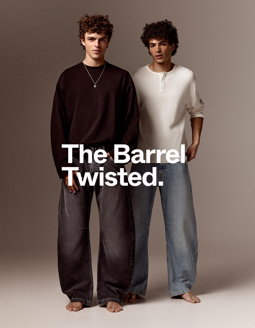 Мужские джинсы twisted barrel fit - BERSHKA