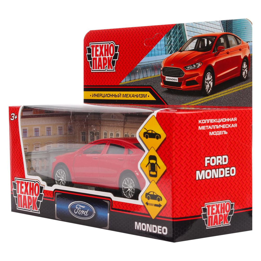 Модель ин. мет. "Ford Mondeo" 12см, откр дв, багаж, красный, коробка MONDEO-RD (Технопарк)