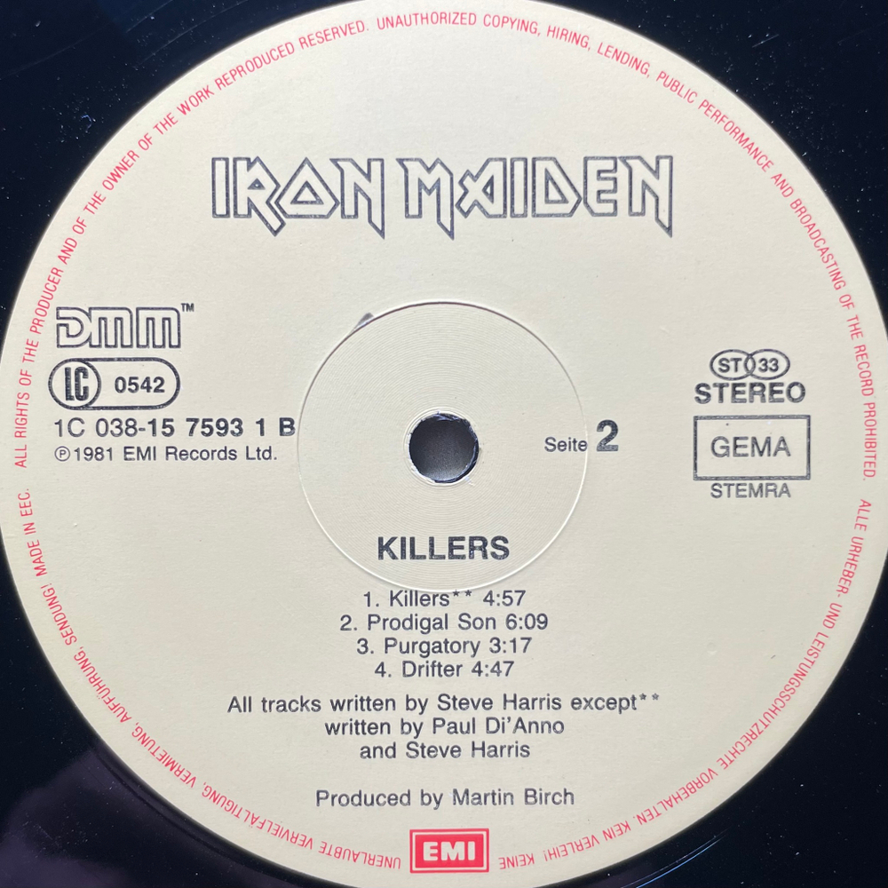 Iron Maiden ‎– Killers (Германия 1981г.)