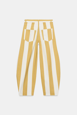 ZARA ДЖИНСЫ TAPERED С ВЫСОКОЙ ПОСАДКОЙ И ПРИНТОМ — ZW COLLECTION, ПОЛОСКИ