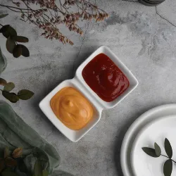Соусник 50*50 мл двойной 12*7,3*2,3 см прямоуг. белый фарфор P.L. Proff Cuisine [8]