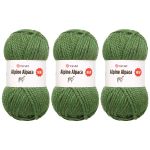 Пряжа YarnArt (ЯрнАрт) Alpine Alpaca New / уп.3 мот по 150 г, 120 м, 1449 зеленый