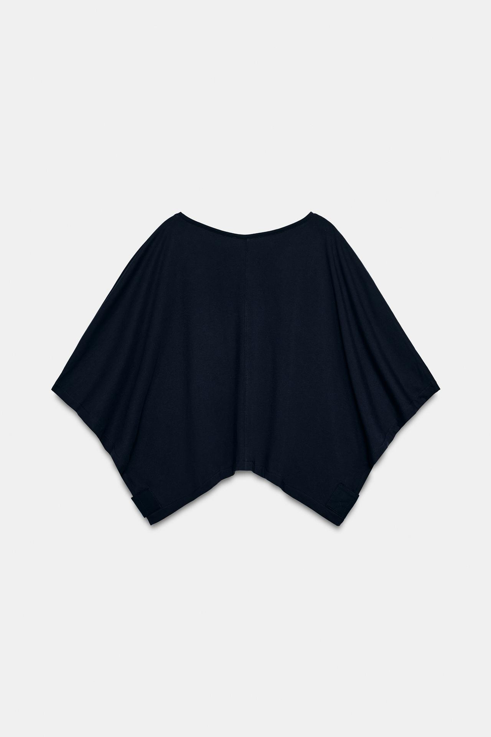 ZARA ХЛОПКОВАЯ ФУТБОЛКА С РУКАВАМИ-НАКИДКАМИ, МОРСКОЙ СИНИЙ