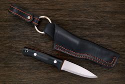 Нож для бушкрафта Beaver knife Thorn, клинок 112мм, сталь Х12МФ, рукоять микарта чёрная-О