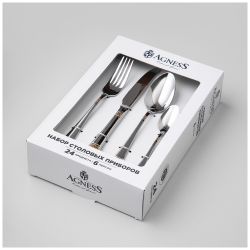 НАБОР СТОЛОВЫХ ПРИБОРОВ SOLE AGNESS 24 ПР., СТАЛЬ 18/0