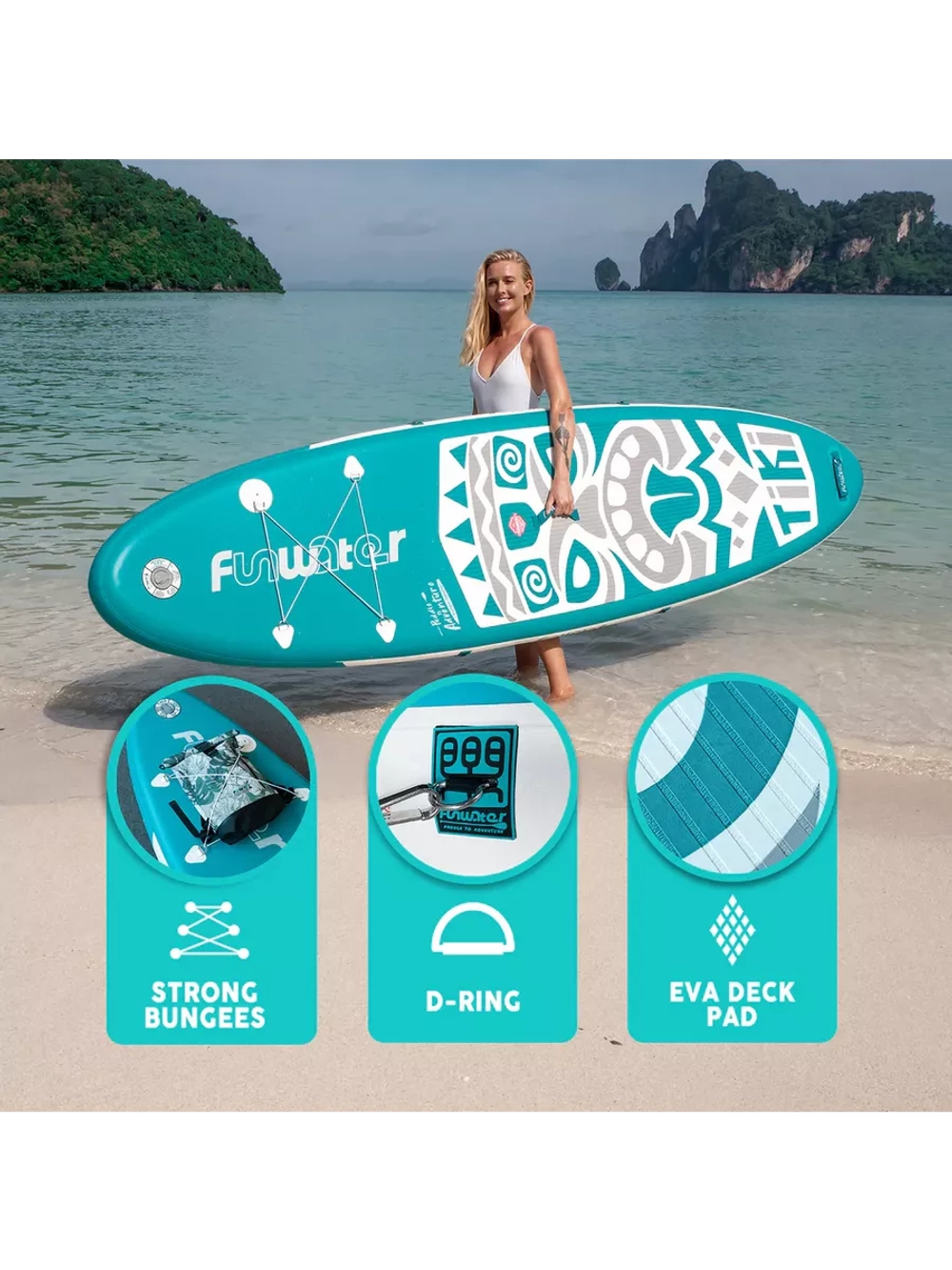 Сапборд надувной сап борд, sup board FunWаtеr Tiki 320 см