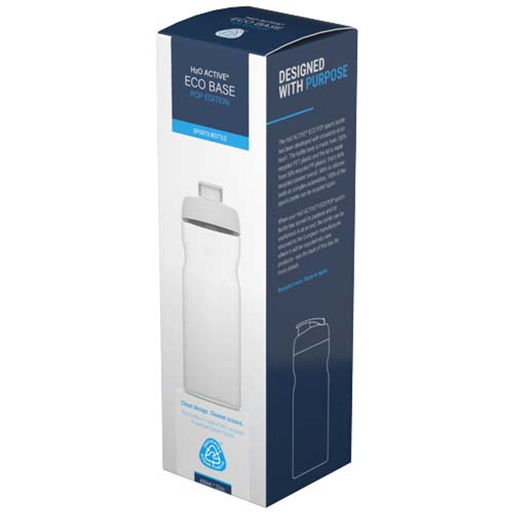 Спортивная бутылка H2O Active® Eco POP Base объемом 650 мл с откидывающейся крышкой