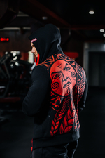 Black hoodie kangaroo "The sun is for us" with zipper