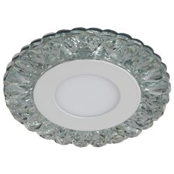Светильник встраиваемый cо светодиодной подсветкой ЭРА DK LED 16 SL/WH 6Вт круглый прозрачный/белый | Встраиваемые LED светильники