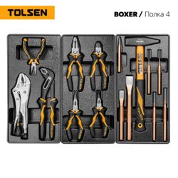 TOLSEN (TT85415) Набор инструментов "BOXER" в черной тележке, 157 предметов