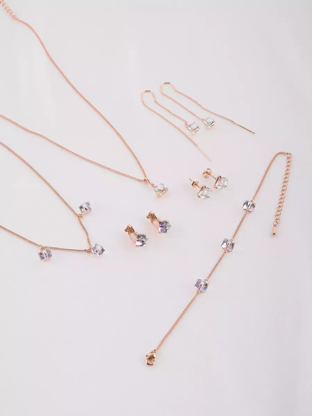 Браслет Миражи с сиреневыми кристаллами Swarovski