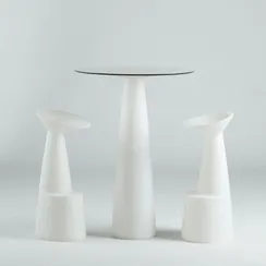 Стол из HPL пластика барный светящийся Hopla Lighting, белый