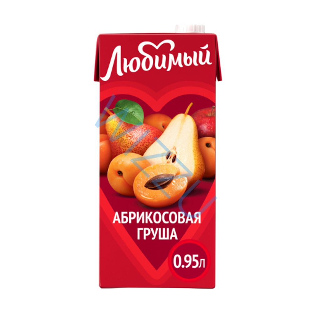 Напиток сокосодержащий Любимый абрикосовая груша 950мл
