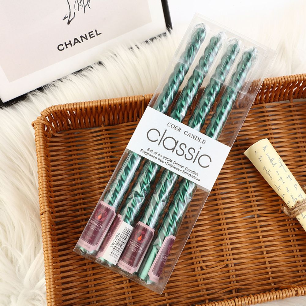 Декоративные свечи "Classic", зеленые Декоративные свечи "Classic", зеленые