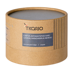 Свеча ароматическая Tkano Edge Lemon Mandarin & Neroli серая 30ч