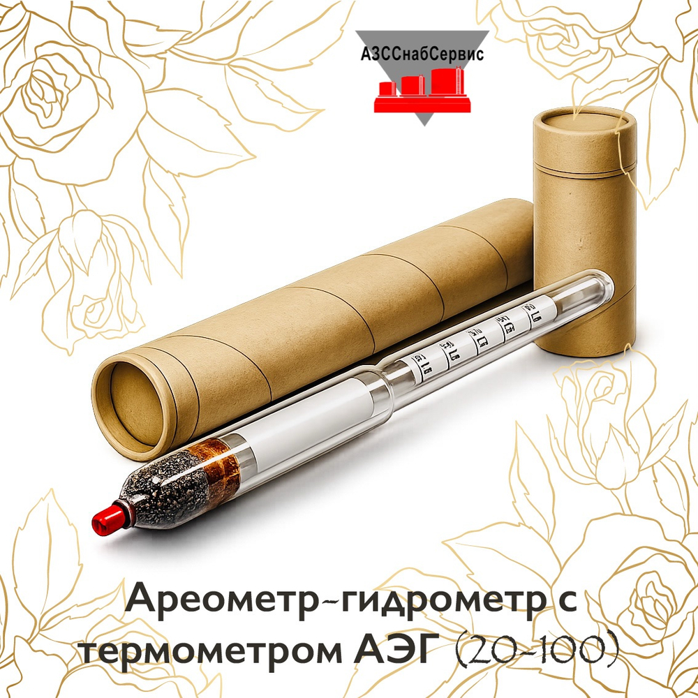 Ареометр-гидрометр с термометром АЭГ (20-100)