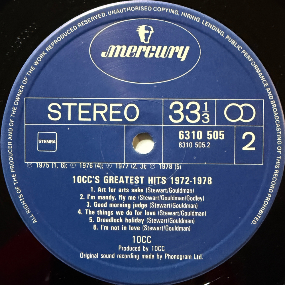 10cc ‎– Greatest Hits 1972-1978 (Голландия 1979гг.)