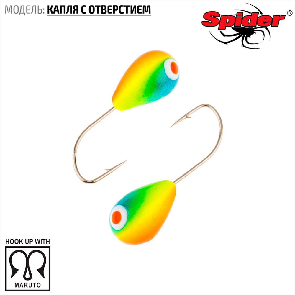Мормышка вольфрамовая Spider 1255 "Капля с отверстием" (5.5мм, 2.1гр)