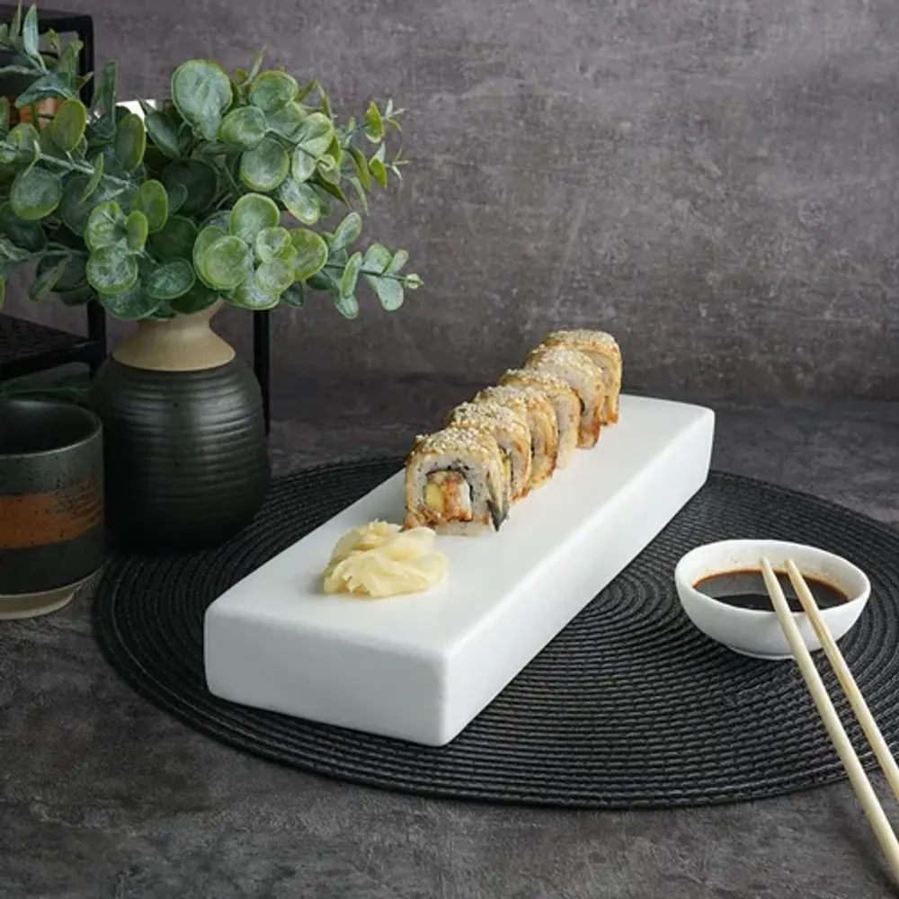 Блюдо прямоугольное 33*10 см h4 см брусок для закусок White Matt Panasia P.L. Proff Cuisine [1]