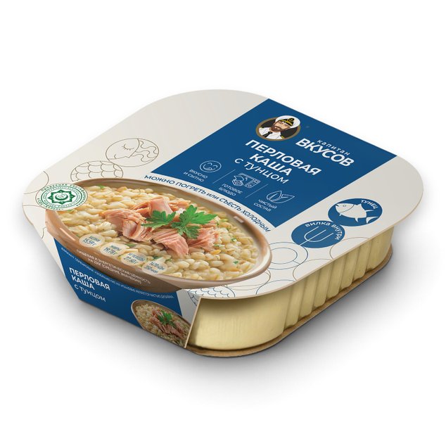 Каша ПЕРЛОВАЯ с филе-кусочками тунца полосатого, 230 г