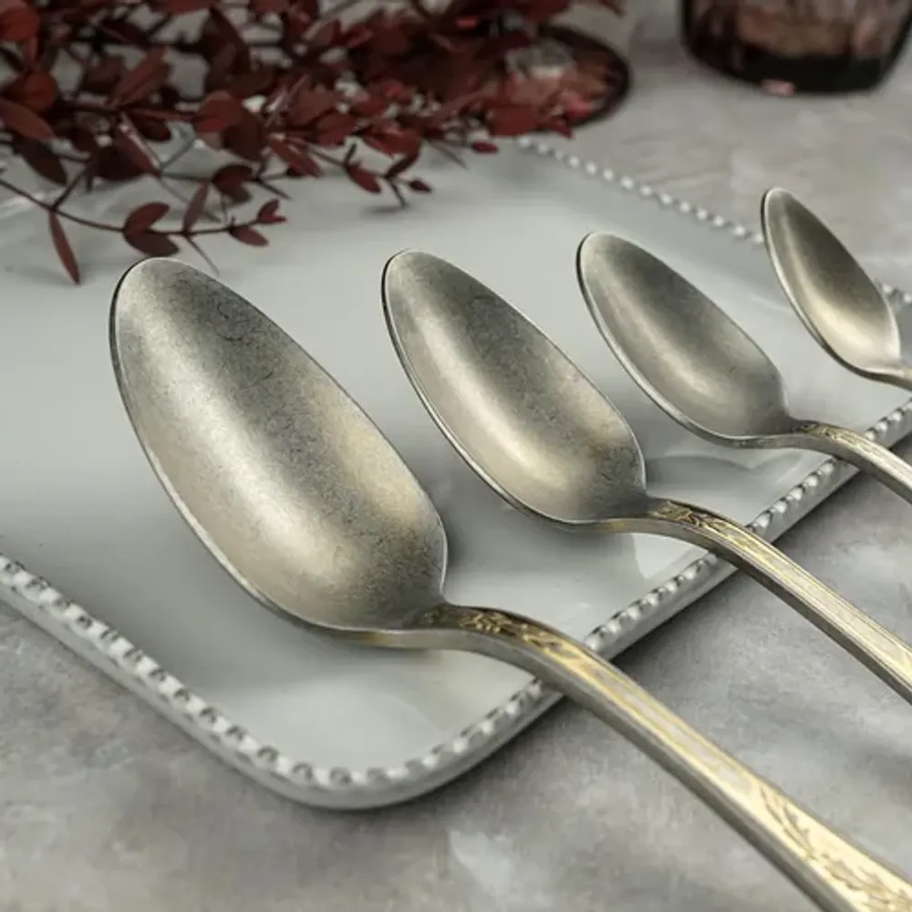 Ложка десертная 17,2 см матовая с золотом Lord Vintage Style P.L. Proff Cuisine [12]