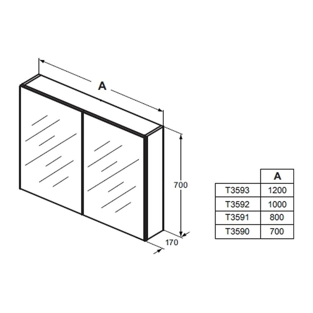 Зеркальный шкафчик 100 см Ideal Standard MIRROR&LIGHT T3592AL