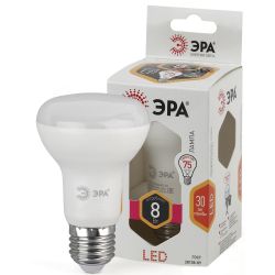 Лампа светодиодная ЭРА STD LED R63-8W-827-E27 8Вт рефлектор теплый белый свет Е27 | Лампы cветодиодные Рефлектор (R )