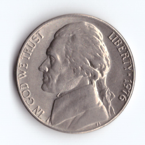 Монета 5 центов США 1976 г. Коллекционная UNC