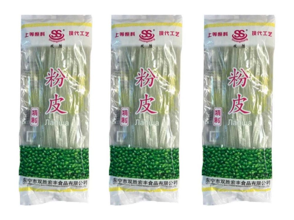 Лапша стеклянная Shuangsheng бобовая Mung Sheet 200 г 3 шт