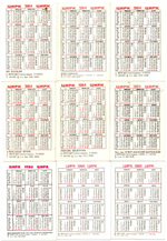 № 14 Набор Календариков 25 шт. Цирк, животные и артисты 1981-1991 гг.