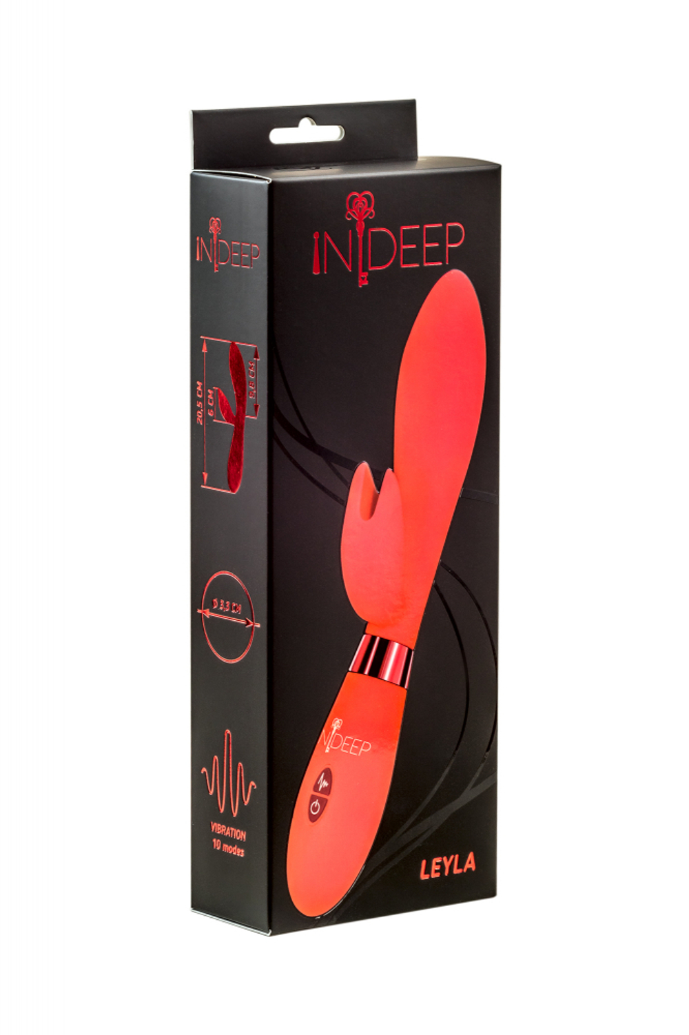 Indeep "Leyla" Вибратор Hi-Tech 10F Red   -- 7701-01