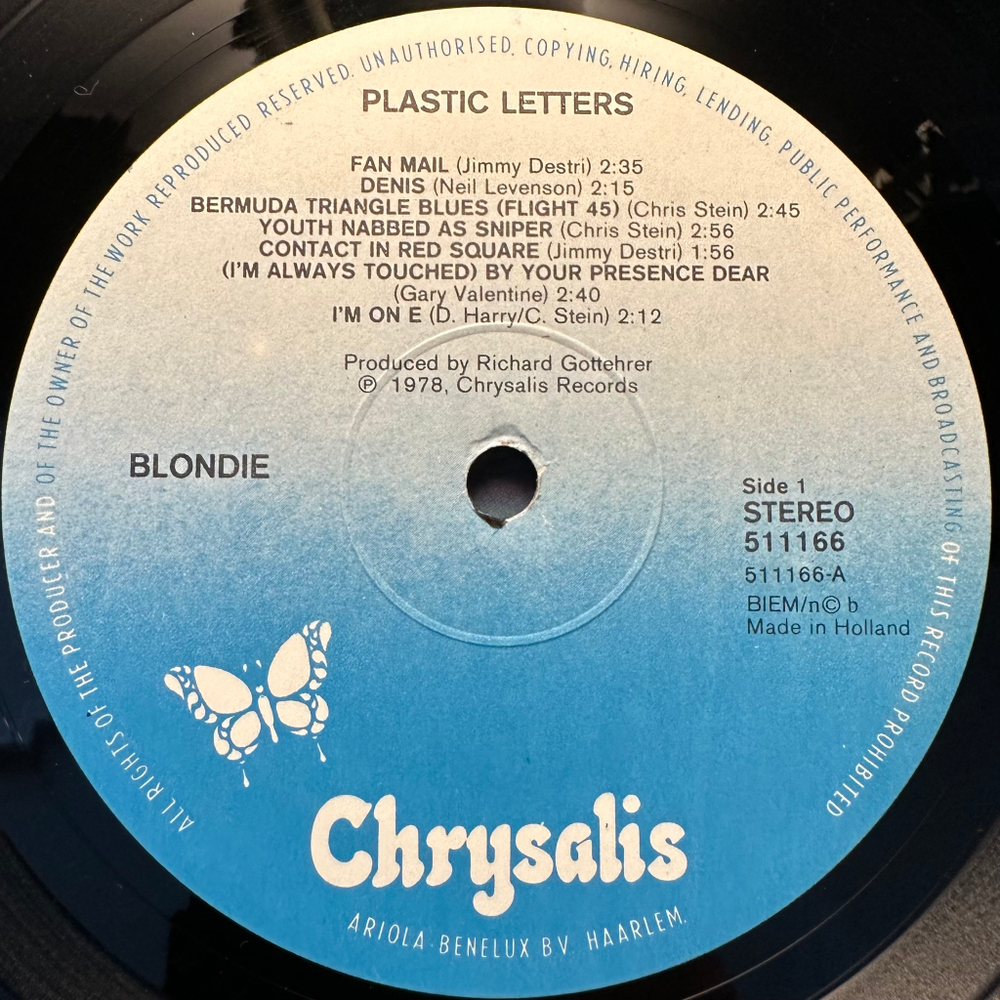 Blondie - Plastic Letters (Голландия 1978г.)