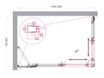 Душевой уголок BelBagno LUCE-AH-21-120/80-C-Cr