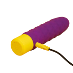 Фиолетовая вибропуля 15см Romp Beat Rechargeable Textured Mini Vibrator RPBBSG4