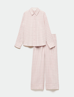 Пижамный комплект из хлопковой ткани в клетку - Marks & Spencer