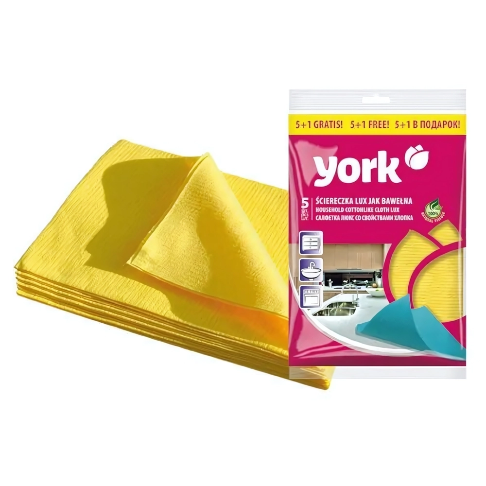 Салфетка сверхвлаговпитывающая Люкс YORK 5+1шт. (35см)