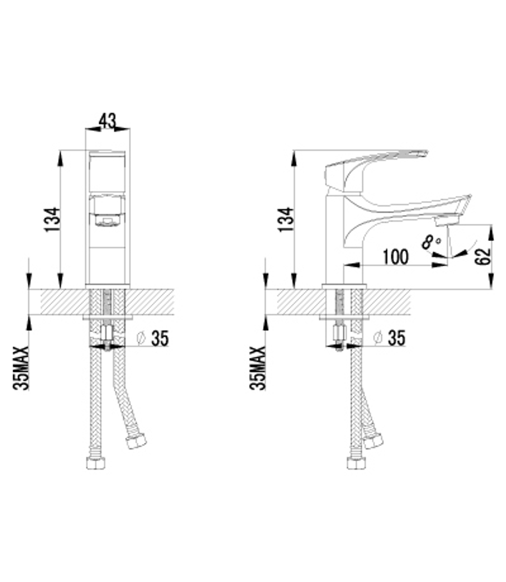 Смеситель для умывальника монолитный LEMARK plus SHAPE – LM1706C