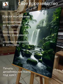 Картина Разгромный водопад на стену 30х40см 1шт., на деревянном подрамнике