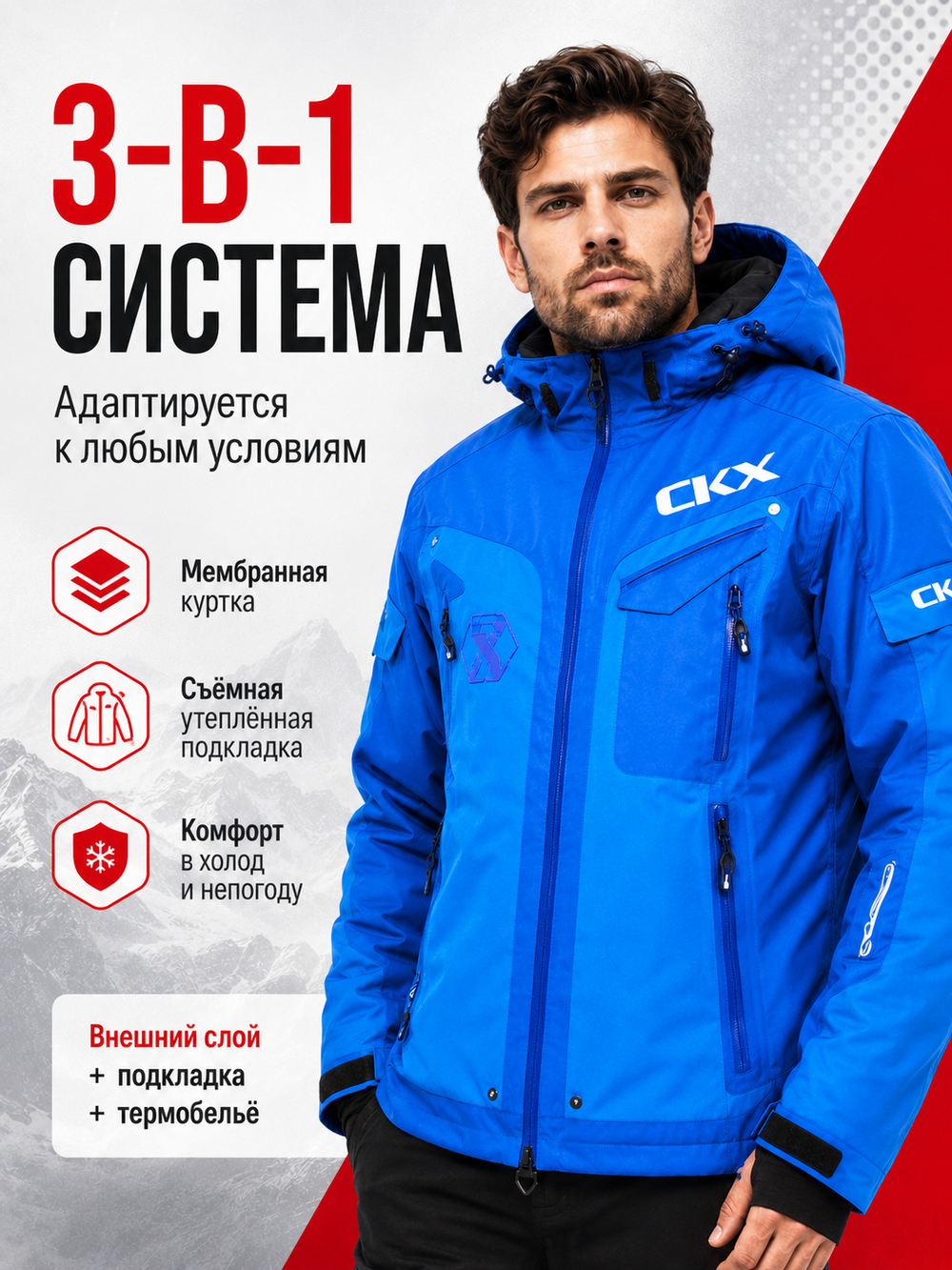 Куртка CKX BEYOND 3IN1 ROYAL BLUE XL