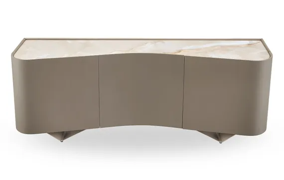Комод Shelf 200х80х50 см, глянцевая керамика Toscane, матовая эмаль цвета тауп