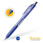 Ручка шариковая автоматическая Crown "Quick Dry" синяя, 0,5мм, грип, с быстросохнущими чернилами